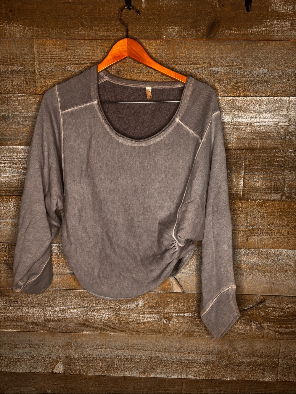Free People Movement purple Women’s Relaxed Scoop Neck sweatshirt side cinch
